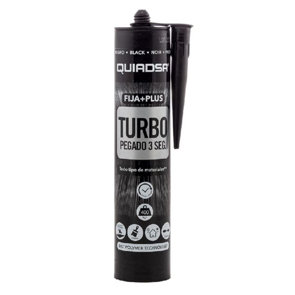 Adhesivo Fija Plus Turbo 290 ml. Negro